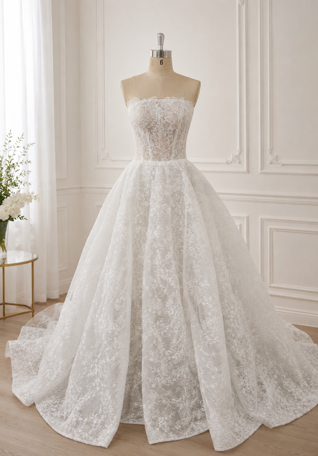Robe de mariée princesse en dentelle – Création sur mesure