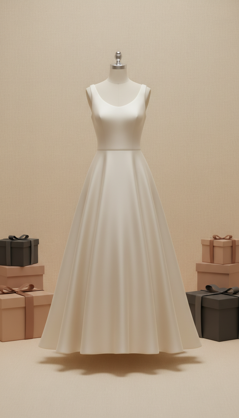 Robe de mariée trapèze en soie